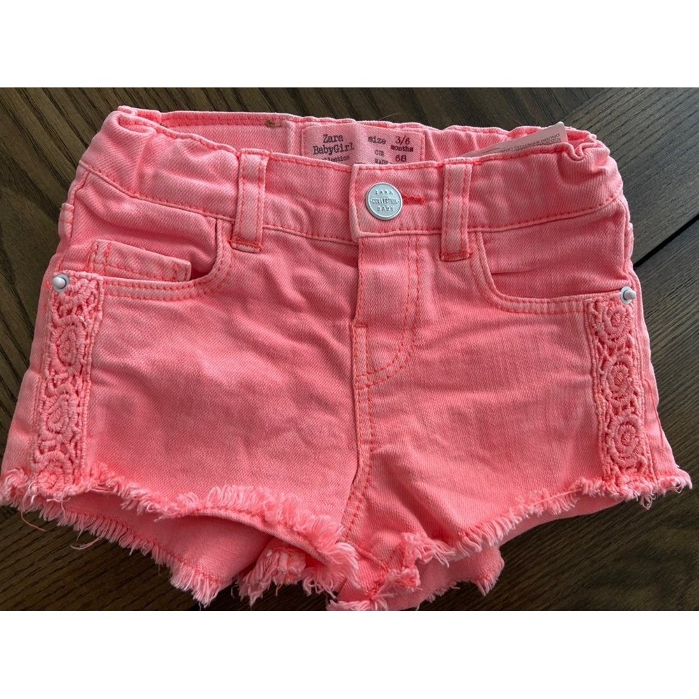 ZARA baby pink lace shorts 3-6 mo